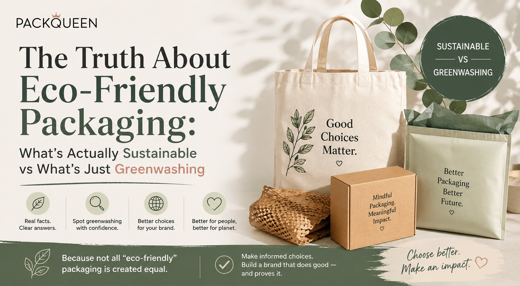 The Truth About Eco-Friendly Packaging: What's Actually Sustainable vs What's Just Greenwashing - PackQueen