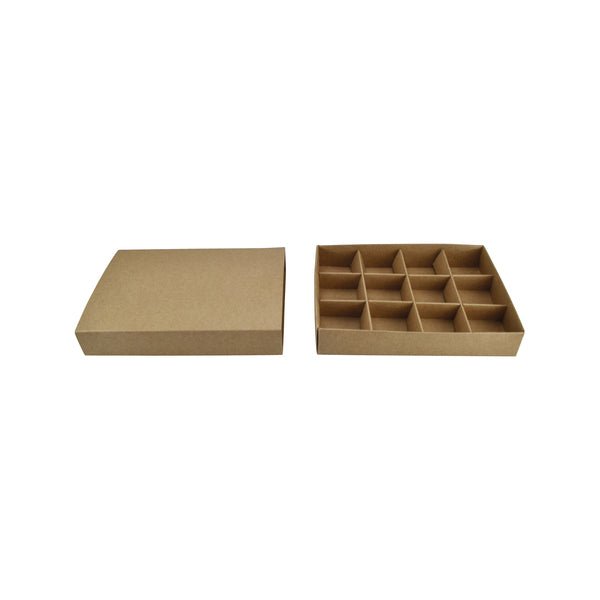 12 Pack Chocolate Box (Slide over cover) - Paperboard (285gsm) - PackQueen