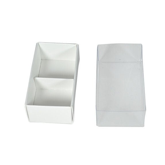 2 Pack Chocolate Box with Clear Lid - Paperboard (285gsm) (Base, Insert & Clear Lid) - PackQueen