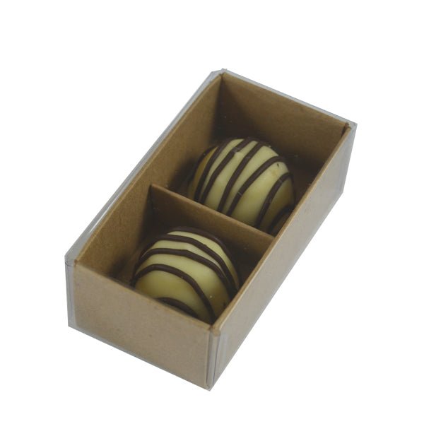 2 Pack Chocolate Box with Clear Lid - Paperboard (285gsm) (Base, Insert & Clear Lid) - PackQueen