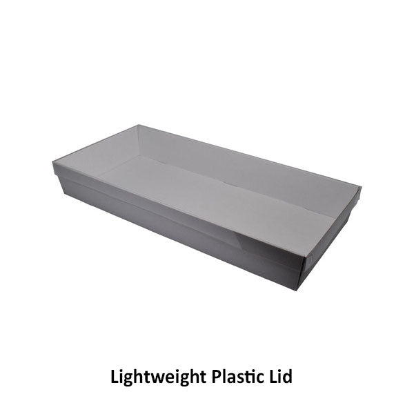 80mm High Large Rectangle Catering Tray - with optional clear lid (Lid purchased separately)