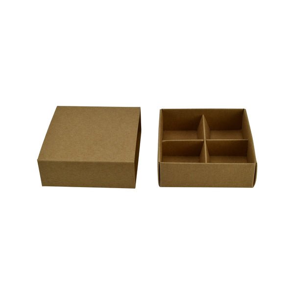 4 Pack Chocolate Box (Slide over cover) - Paperboard (285gsm) - PackQueen