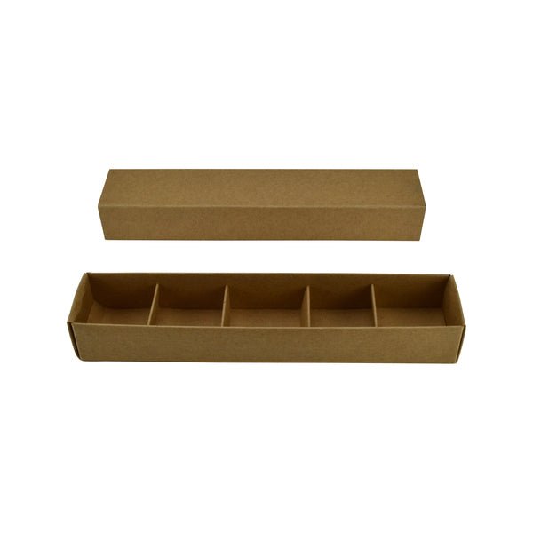 5 Pack Chocolate Box Slide over cover with removable inserts - Paperboard - PackQueen