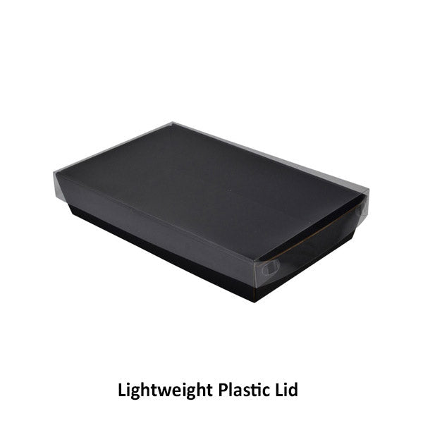 50mm High Small Rectangle Catering Tray - with optional clear lid (Lid purchased separately) - PackQueen