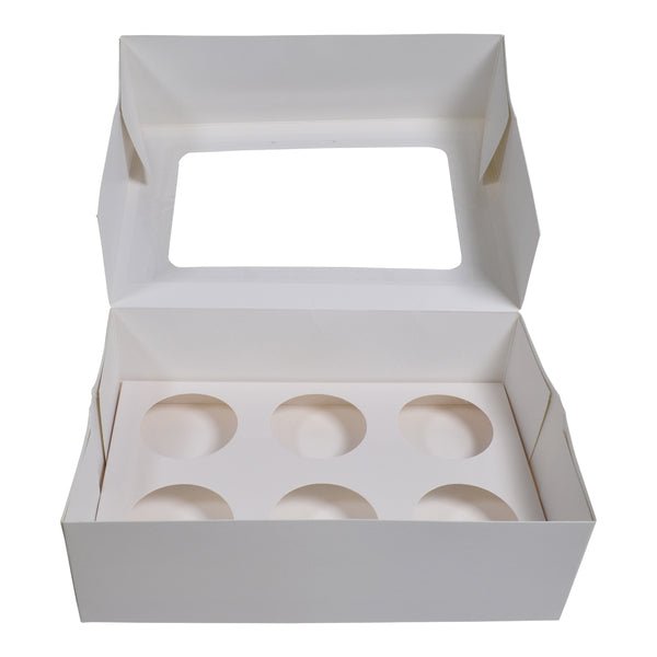 6 Cupcake Box with removable insert - Paperboard (285gsm) - PackQueen