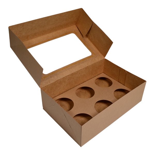 6 Cupcake Box with removable insert - Paperboard (285gsm) - PackQueen