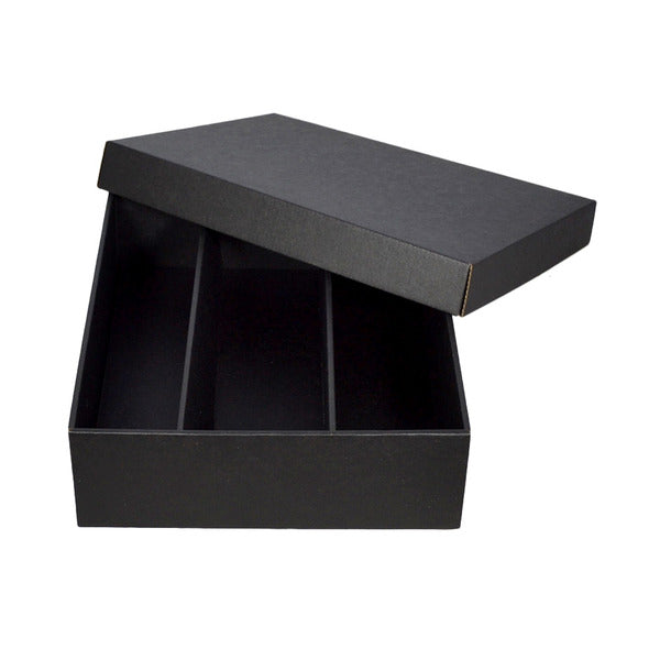 Two Piece Triple Wine Gift & Mailing Box (Base & Lid) with divider