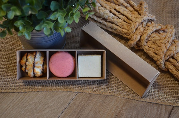 3 Macaroon & Choc Box - Paperboard (285gsm) (Base, Insert & Lid)