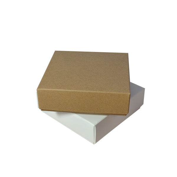 Square 4 Macaroon & Choc Box - Smooth White Paperboard (285gsm) (Base, Lid & Removable Insert)