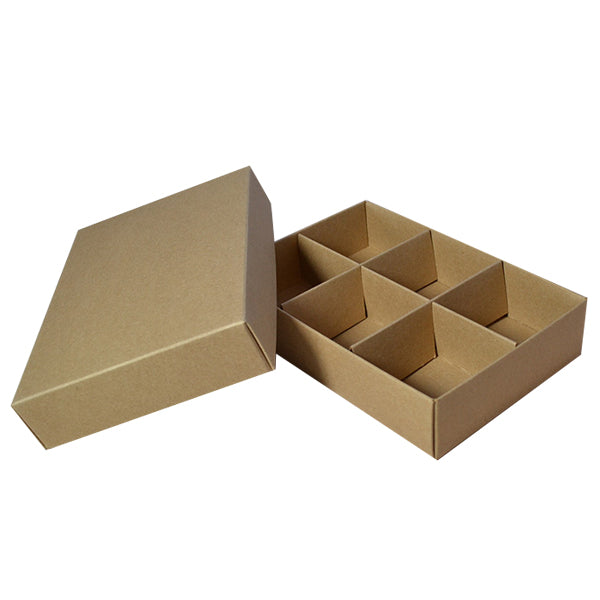 6 Macaroon & Choc Box - Paperboard (Base, Insert & Lid)