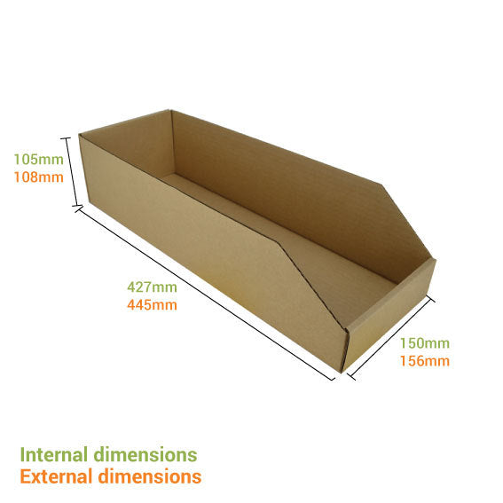 Pick Bin Box & Part Box 17976 (One Piece Self Locking Cardboard Storage Box)