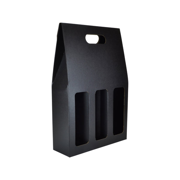 Triple Bottle Gable Top Wine Mailing Box with Window 19273