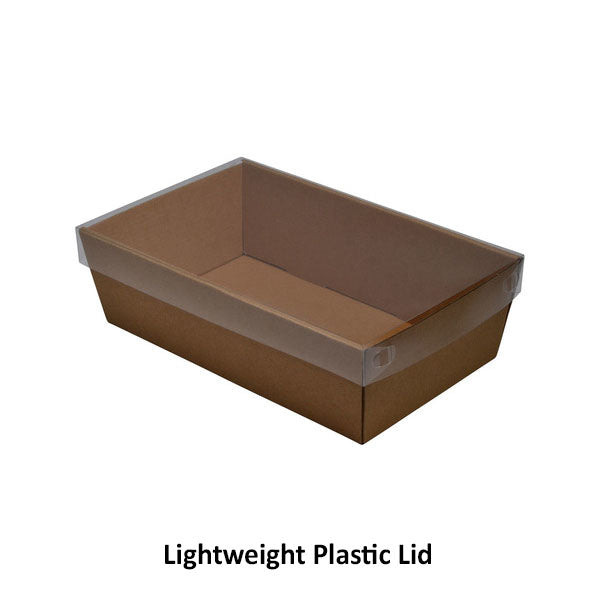 80mm High Small Rectangle Catering Tray - with optional clear lid (Lid purchased separately)