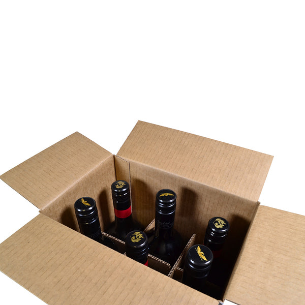 RSC Shipping Carton 6 Bottle Wine 331mm High - 100% Recyclable