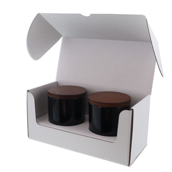 Large Candle Plain Glass 2 Pack Mailing Box with Insert