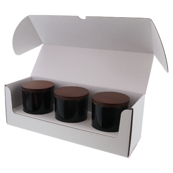 Large Candle Plain Glass 3 Pack Mailing Box with Insert