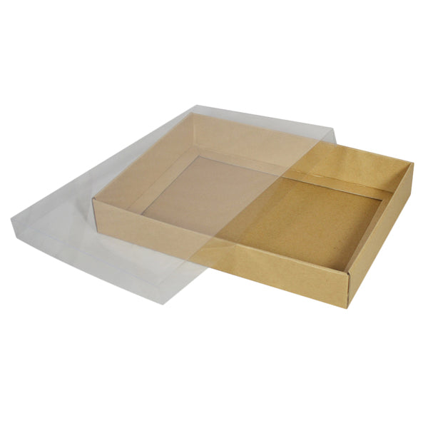 A4 Two Piece Cardboard Gift Box with Clear Lid - 50mm High