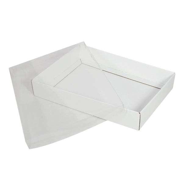 A4 Two Piece Cardboard Gift Box with Clear Lid - 50mm High