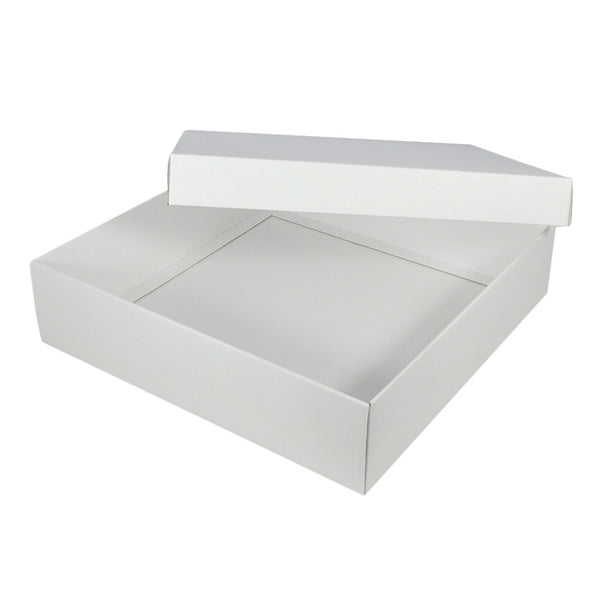Two Piece 400mm Square Gift & Mailing Box (Base & Lid) - 100mm High