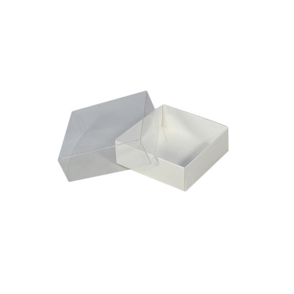 Square 82mm Gift Box with Clear Lid - Paperboard (285gsm)