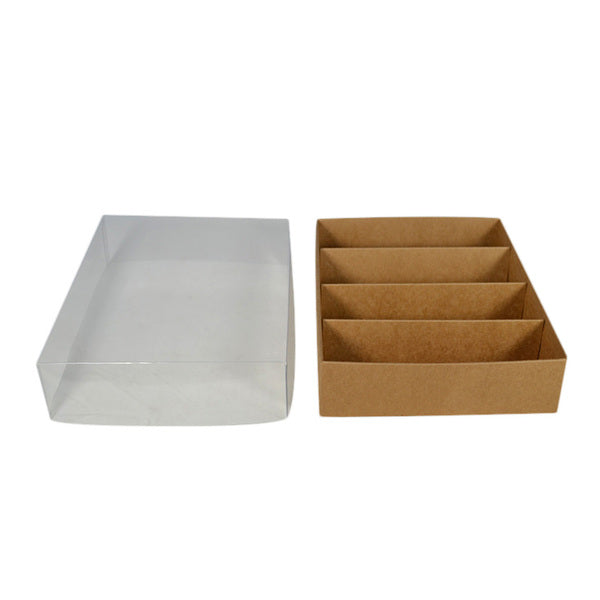 24 Macaron Box with Clear Lid - Paperboard (285gsm) (Base, Insert & Clear Lid)