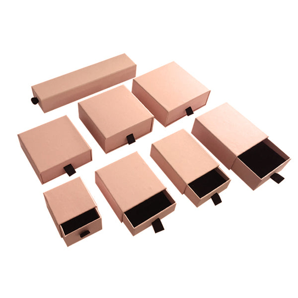 Small Rectangle 80mm Drawer Rigid Jewellery Box - Ring & Pendant (Sleeve, Base & Removable Insert)