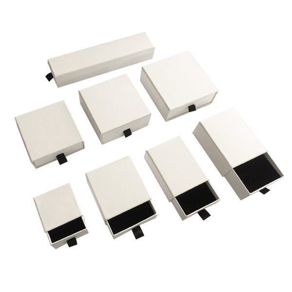 Large Square 90mm Drawer Rigid Jewellery Box - Ring & Pendant (Sleeve, Base & Removable Insert)