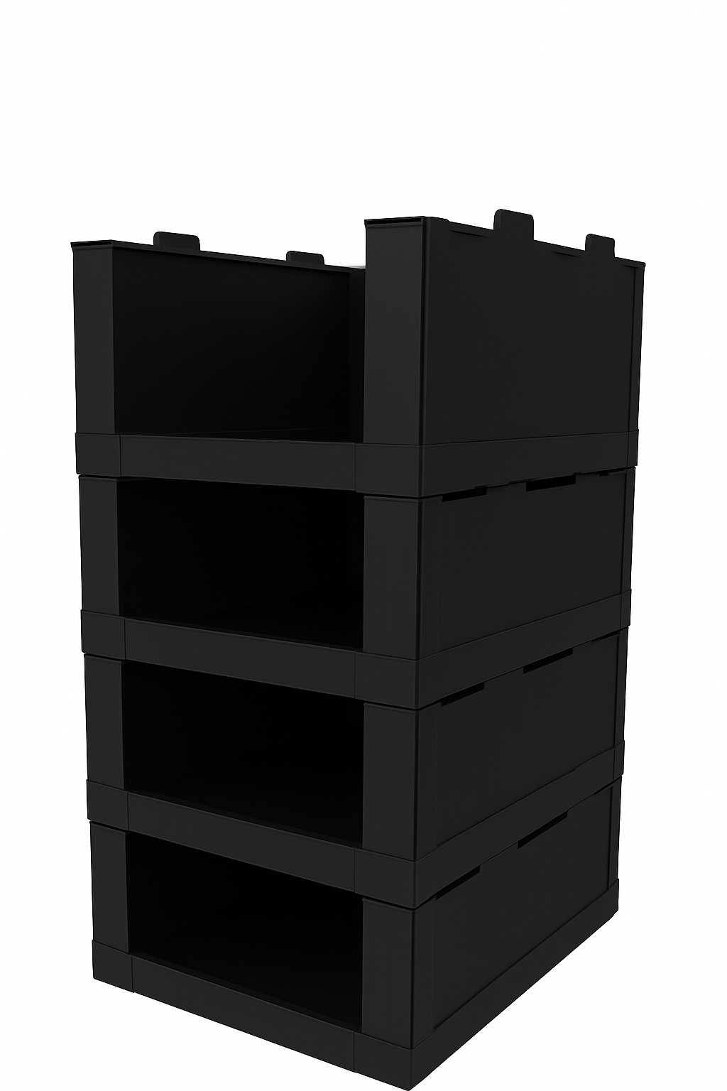 Corflute Stackable Pick Bin Boxes Black - Standard Size