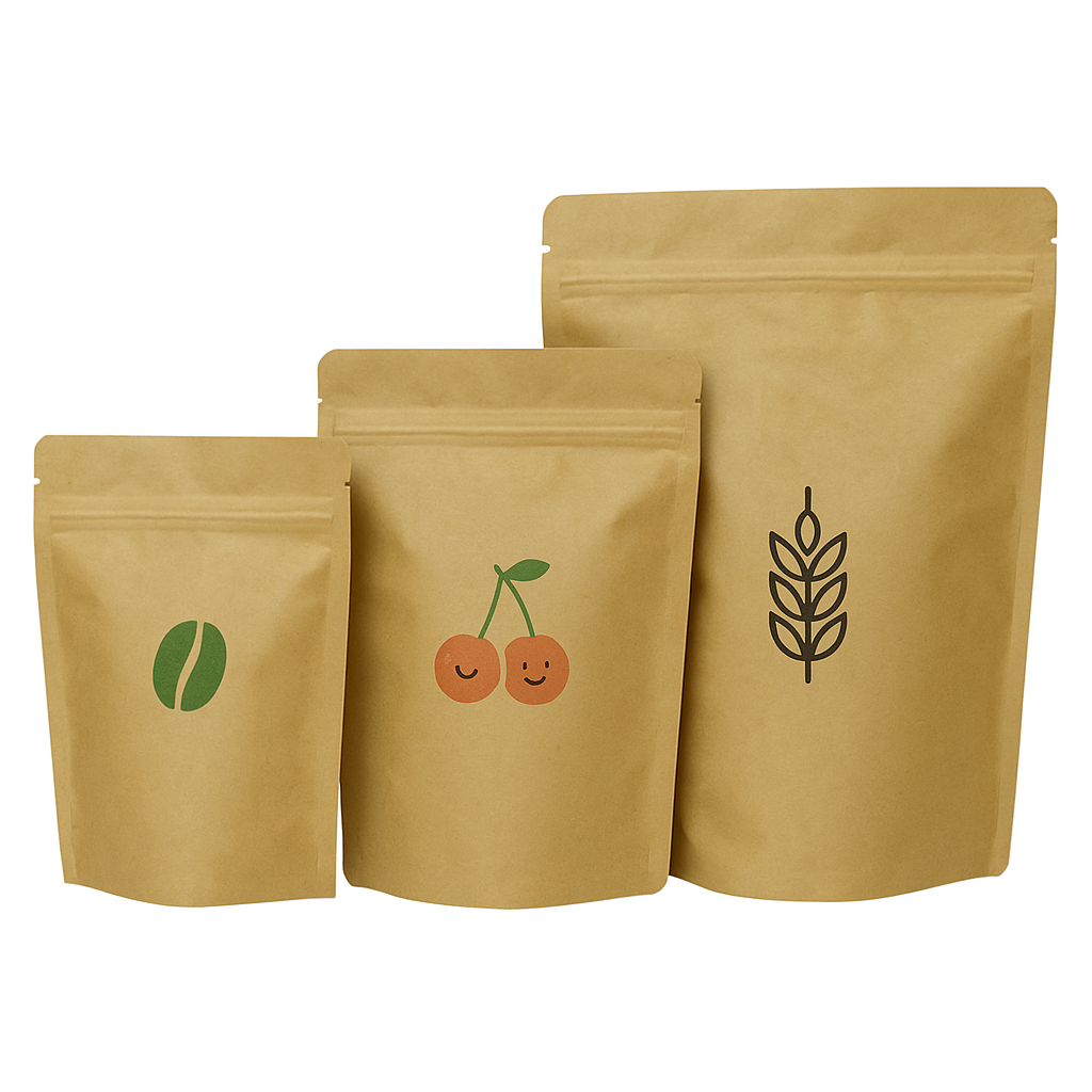 Kraft Paper Stand Up Pouch with Zipper (100 Pack)