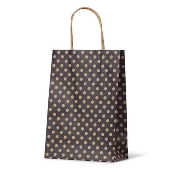 Black Spot Kraft Junior Paper Bag - 100/ctn - PackQueen