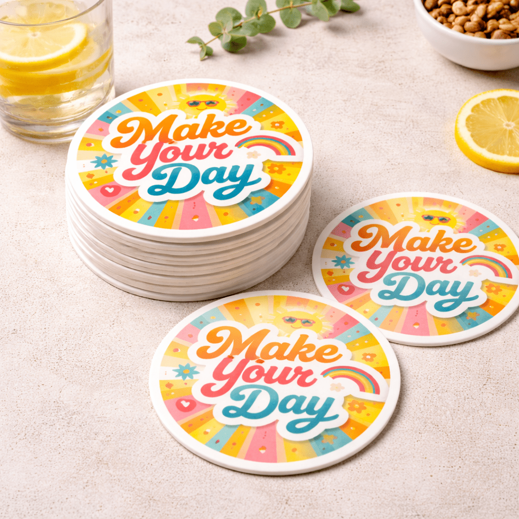 Branded Custom Printed Coaster (95 x 95mm – 350gsm) - PackQueen