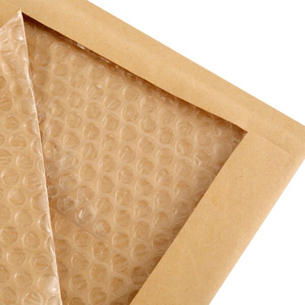 Bubble Padded Mailer with Address Lines (75% Post - Consumer Recycled Kraft) - PackQueen