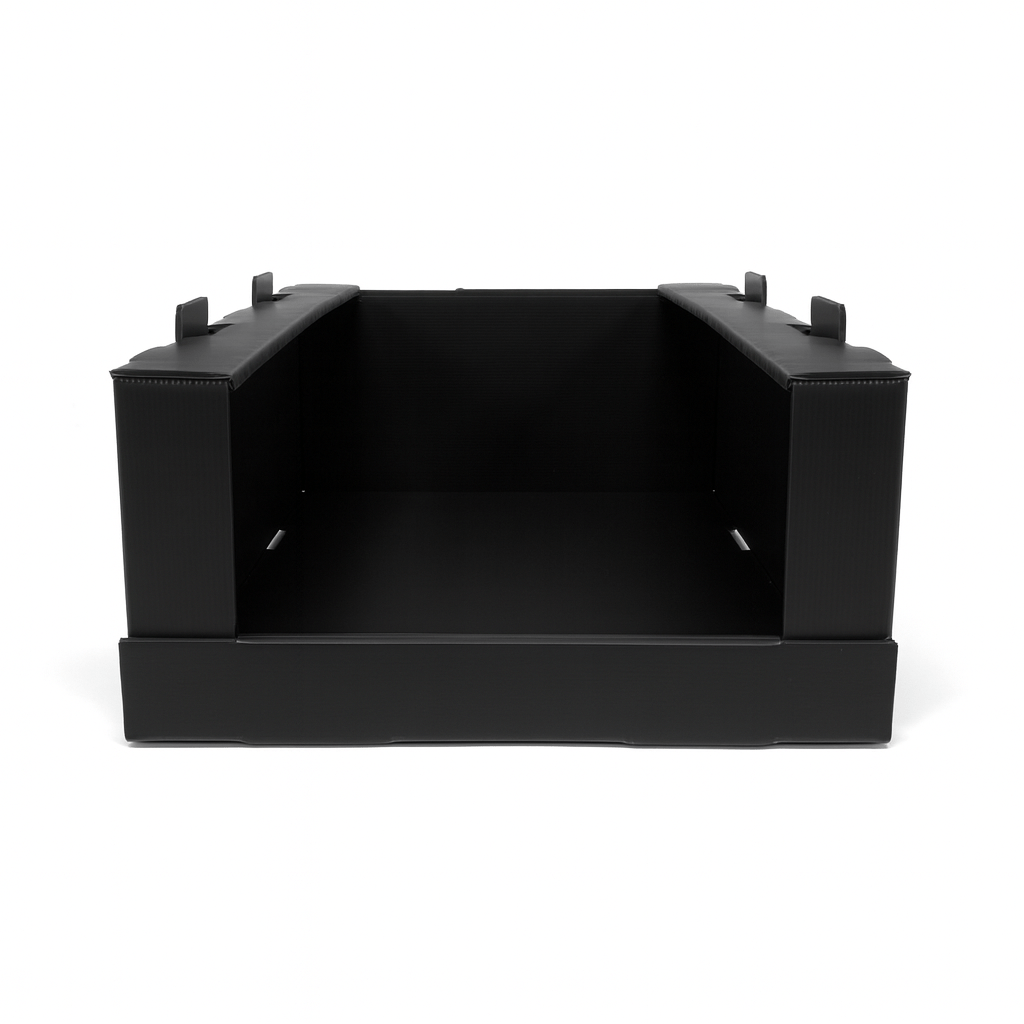 Corflute Stackable Pick Bin Boxes Black - Standard Size - PackQueen