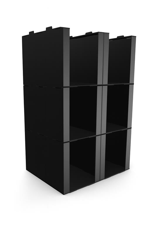 Corflute Stackable Pick Bin Boxes Black - Tall - PackQueen