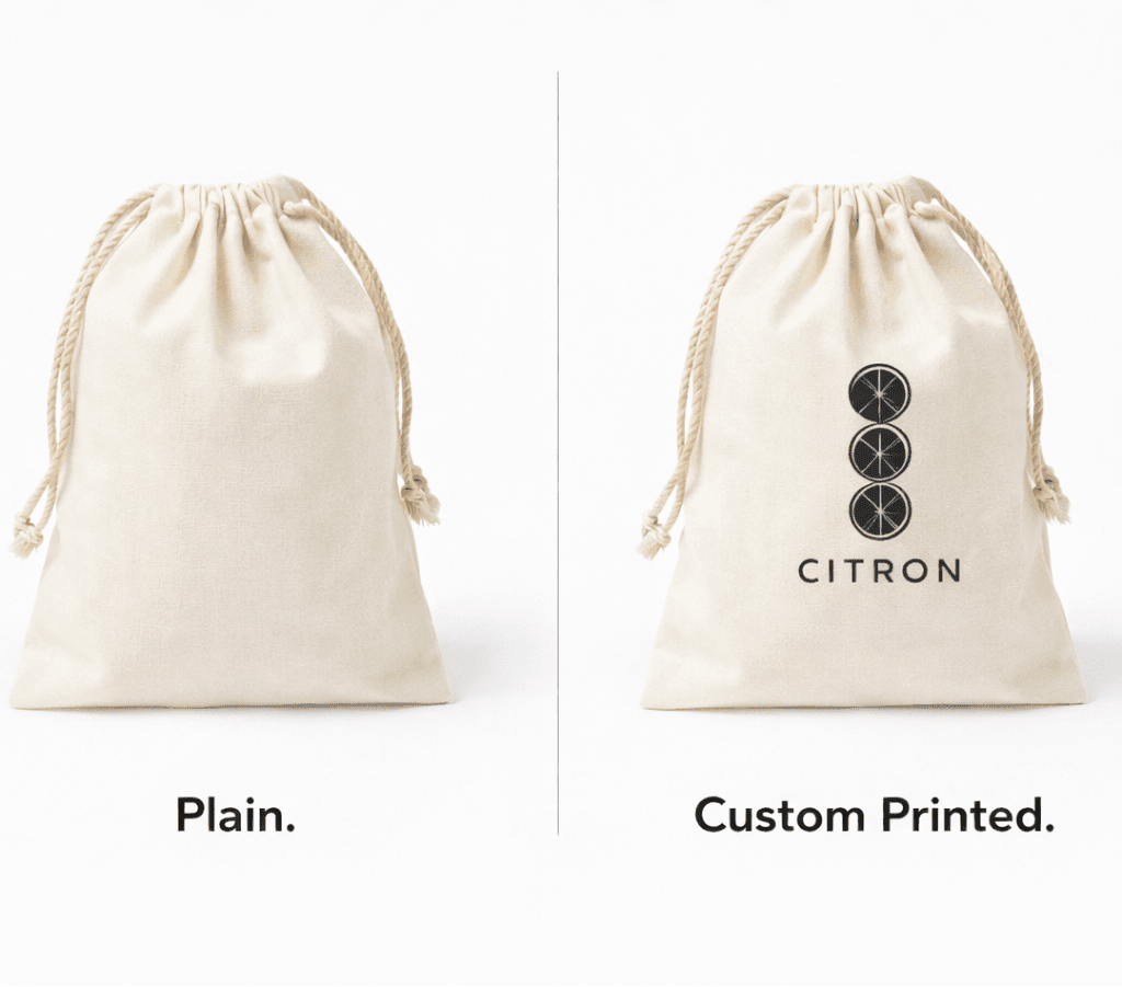 Custom Calico Drawstring Bags – Plain or Printed - PackQueen