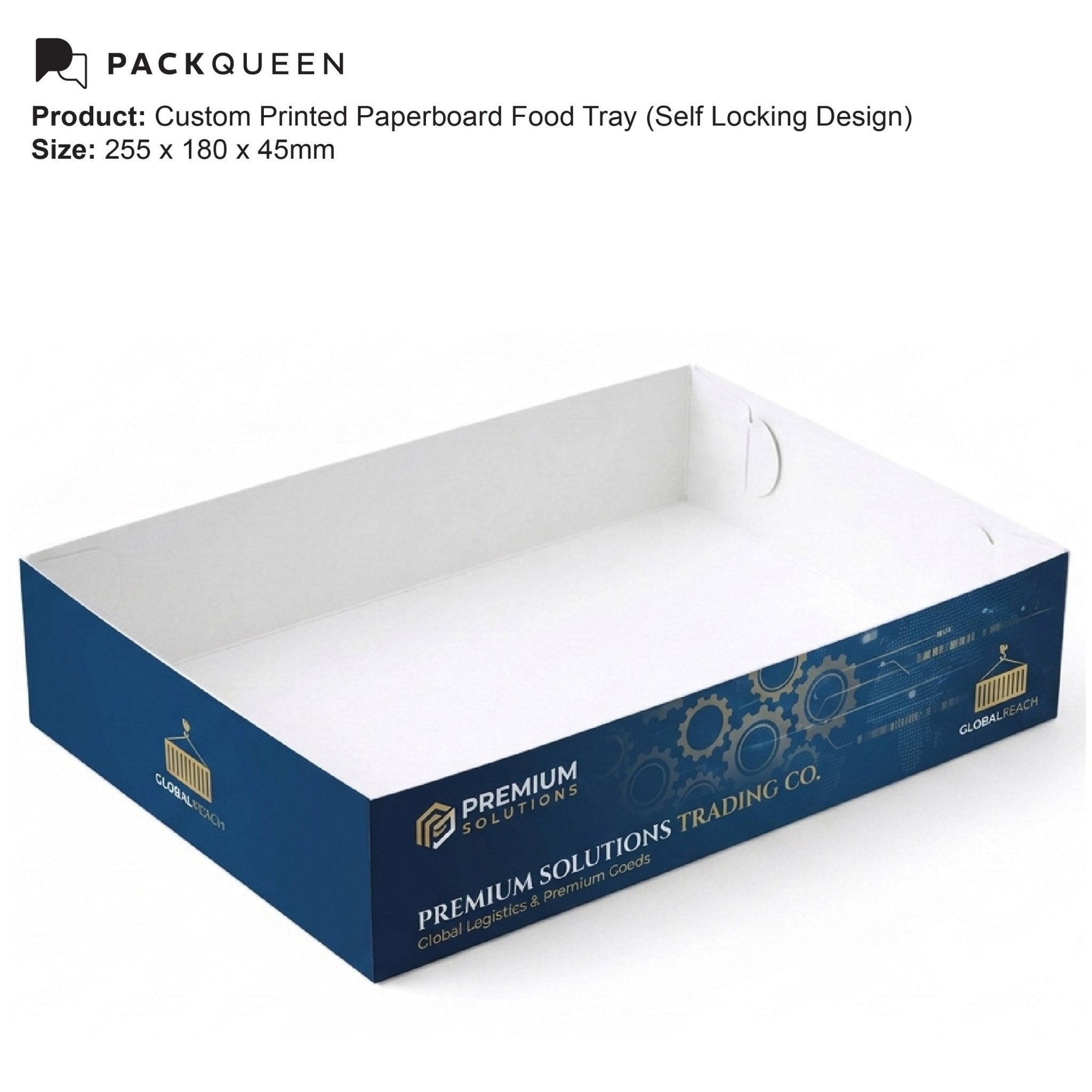 Custom Printed Paperboard Food Tray with Gloss or Matt Lamination - PackQueen