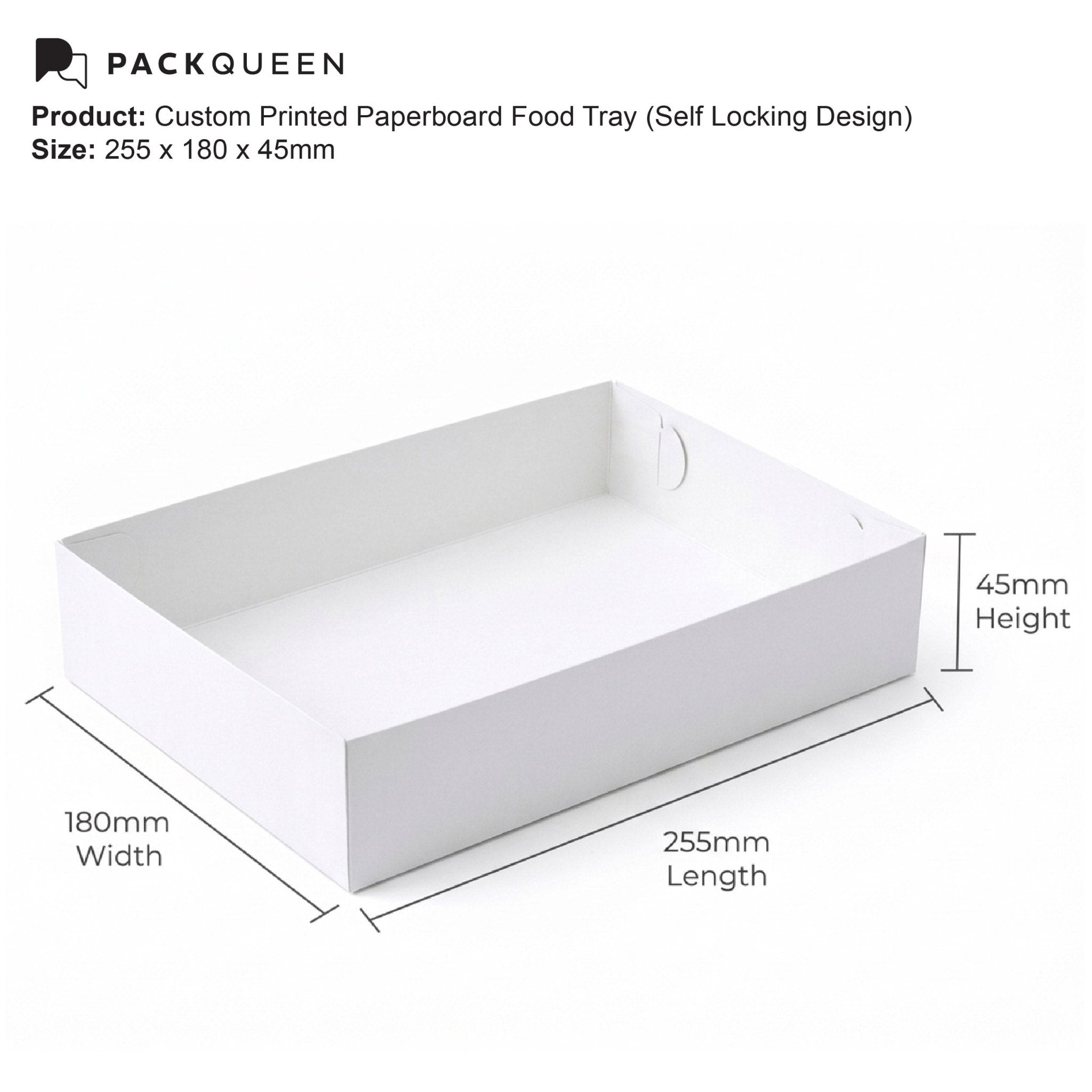 Custom Printed Paperboard Food Tray with Gloss or Matt Lamination - PackQueen
