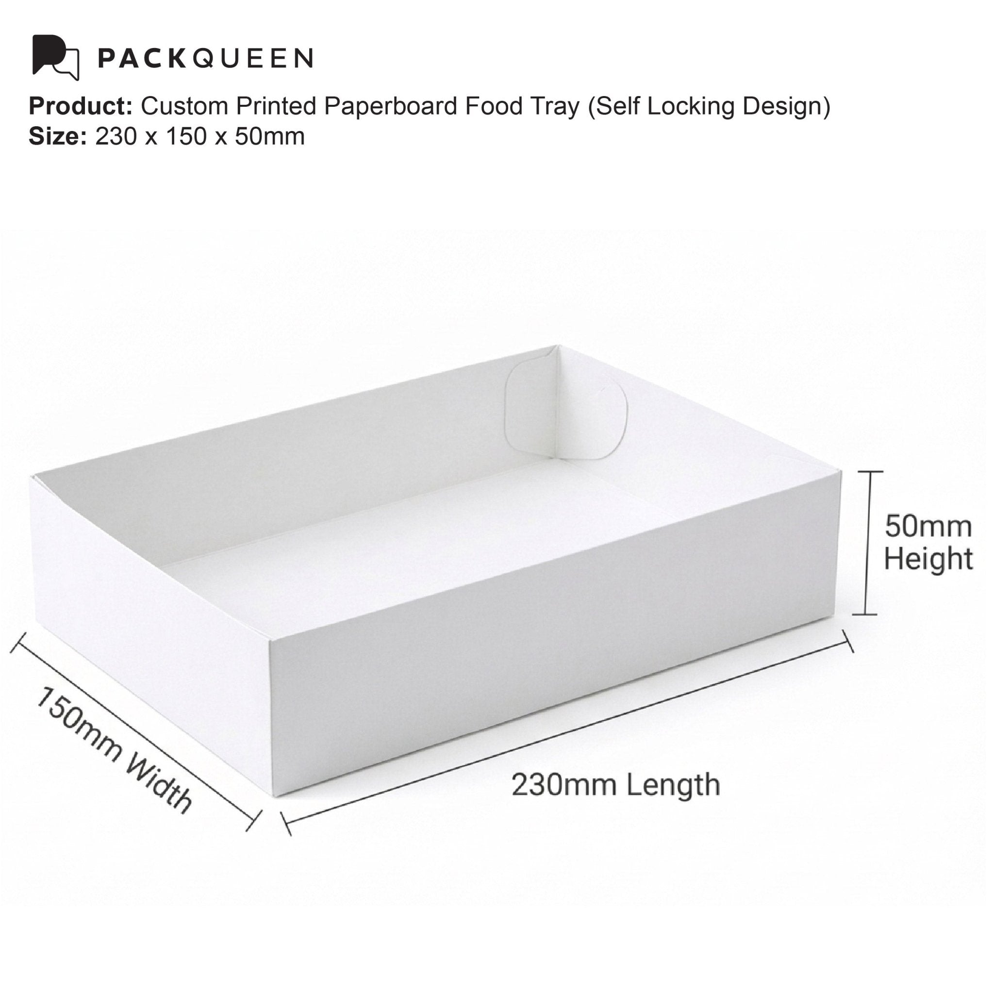Custom Printed Paperboard Food Tray with Gloss or Matt Lamination - PackQueen