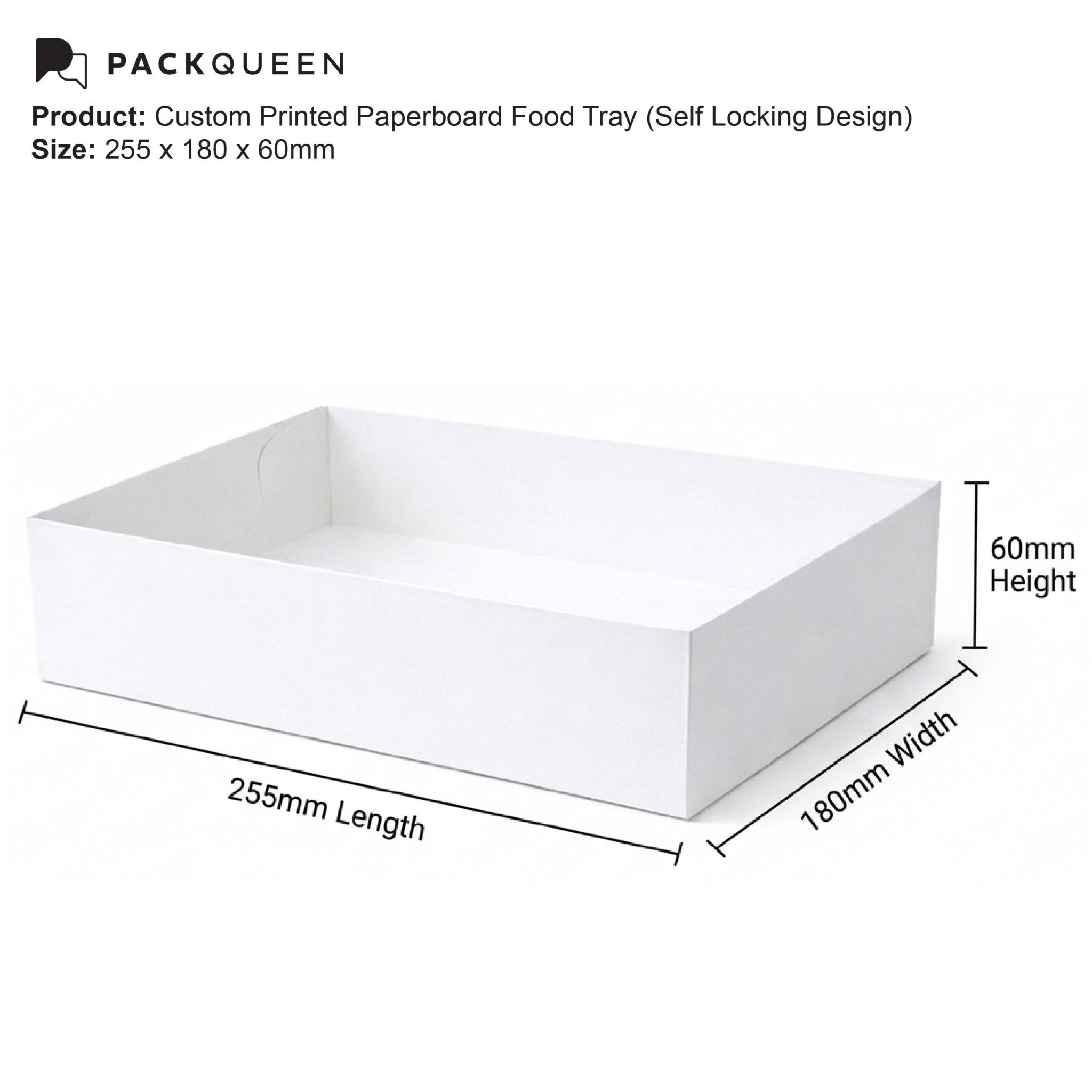 Custom Printed Paperboard Food Tray with Gloss or Matt Lamination - PackQueen