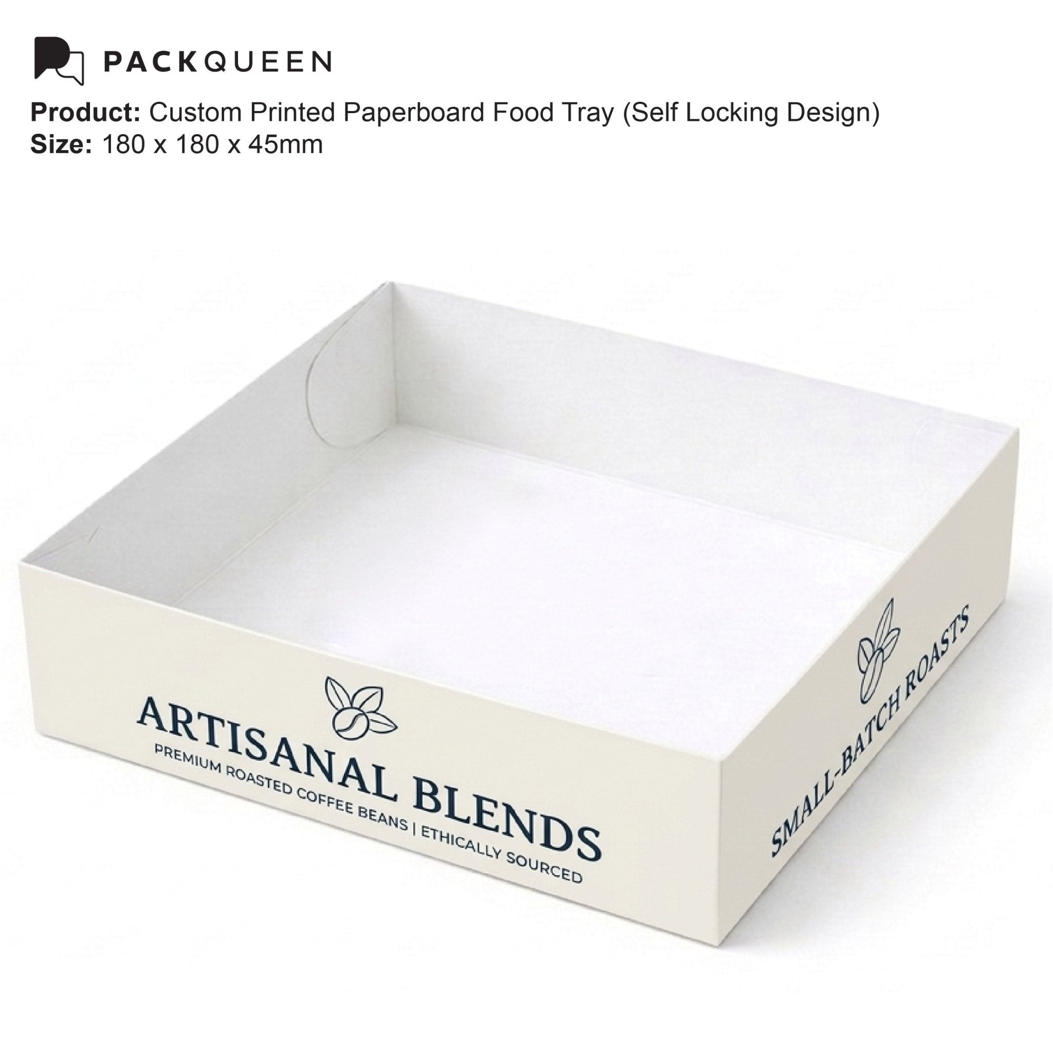 Custom Printed Paperboard Food Tray with Gloss or Matt Lamination - PackQueen