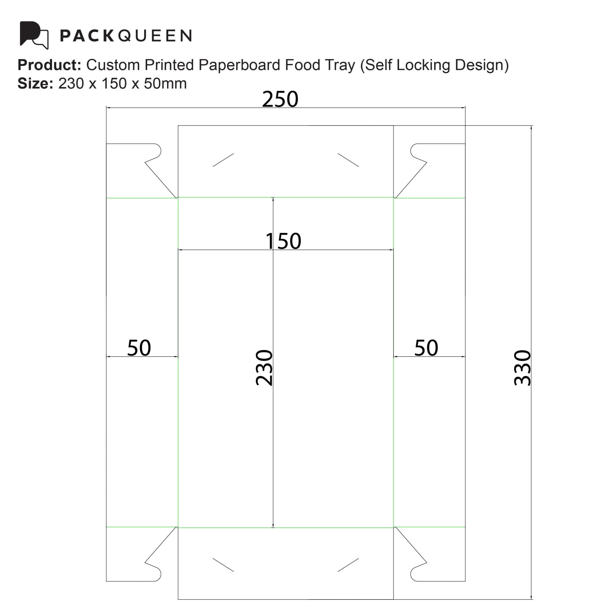 Custom Printed Paperboard Food Tray with Gloss or Matt Lamination - PackQueen