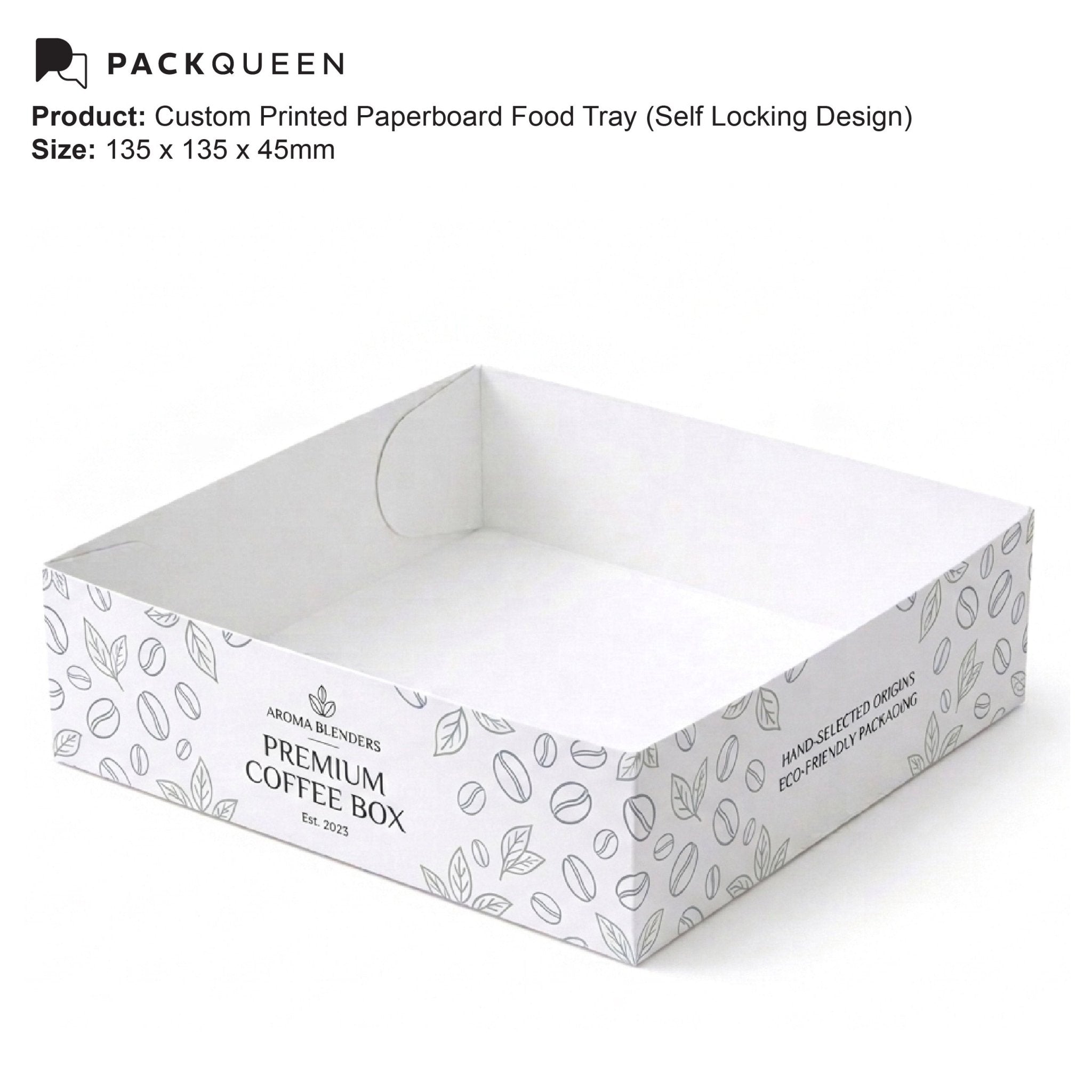 Custom Printed Paperboard Food Tray with Gloss or Matt Lamination - PackQueen