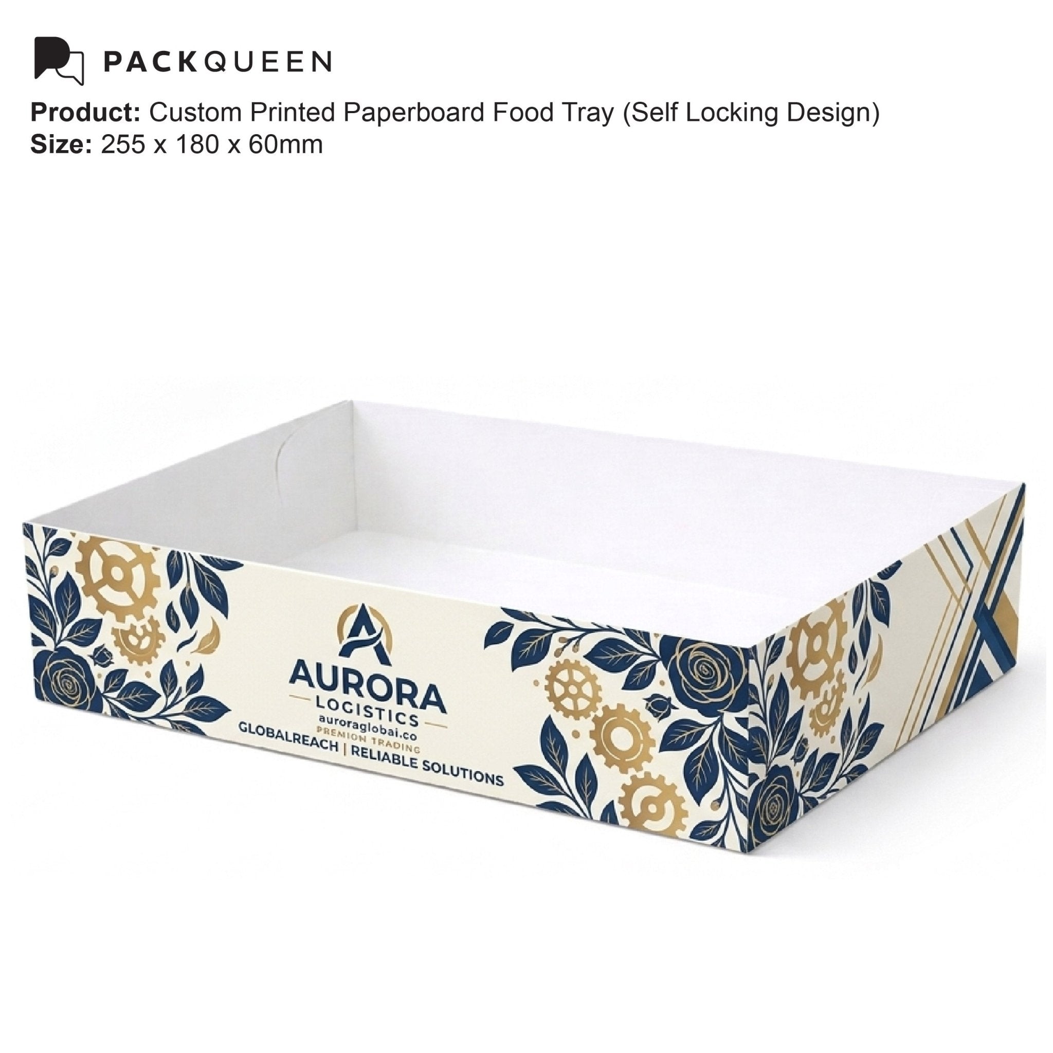 Custom Printed Paperboard Food Tray with Gloss or Matt Lamination - PackQueen