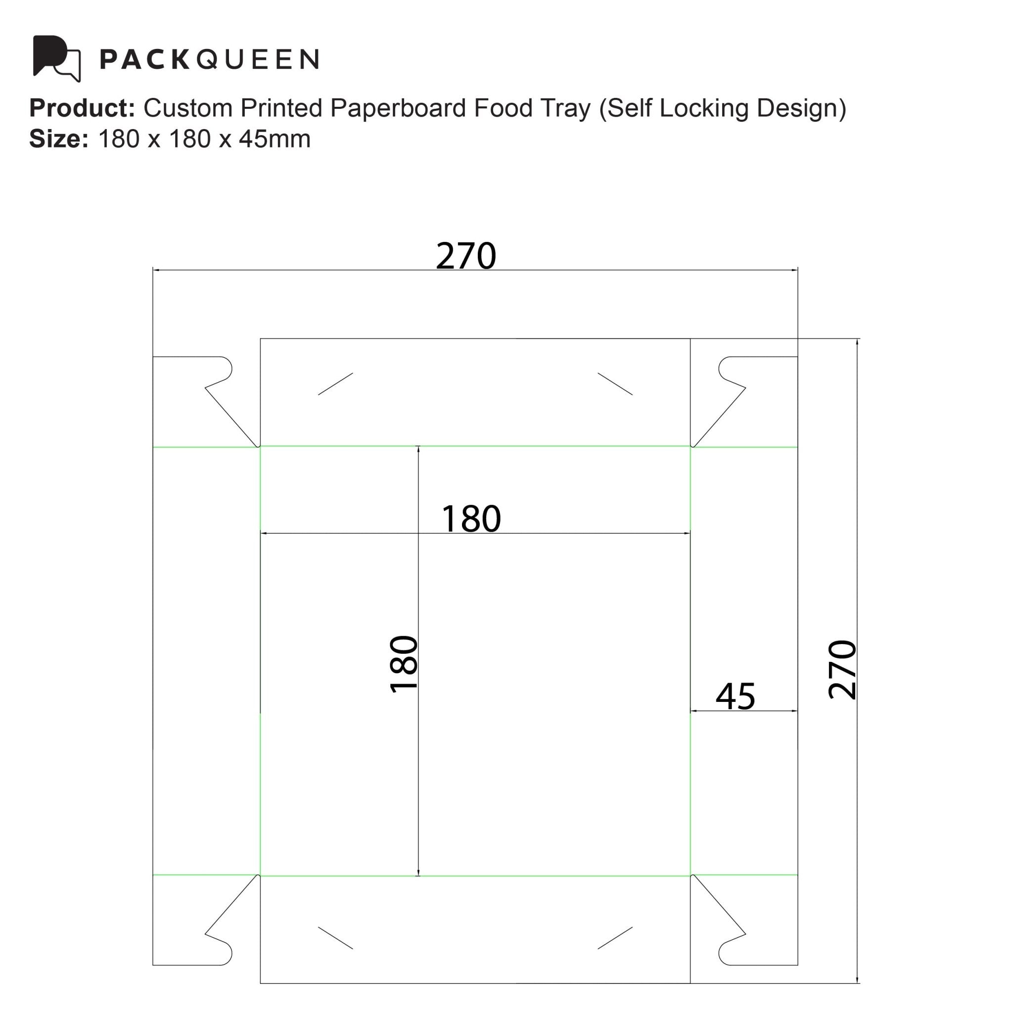 Custom Printed Paperboard Food Tray with Gloss or Matt Lamination - PackQueen