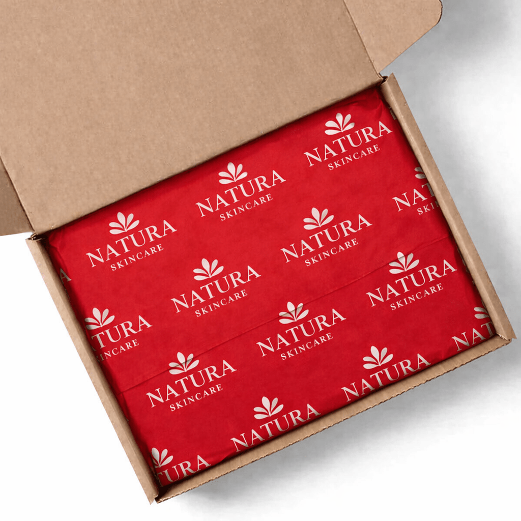 Custom Printed Tissue Paper - 1 Colour Tile Print on Red Tissue Paper (500 x 700mm) - PackQueen