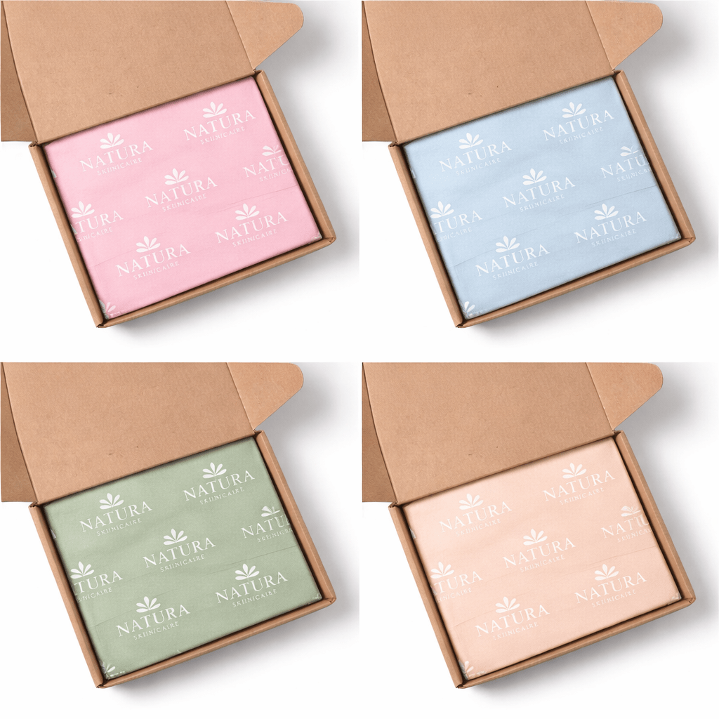 Custom Printed Tissue Paper - Choose Your Own Custom Colour Solid Background - Reversed Out Artwork (500 x 700mm) - PackQueen