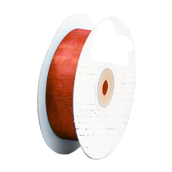 Cut Edge Organza Ribbon 25mm X 50meters Copper - PackQueen