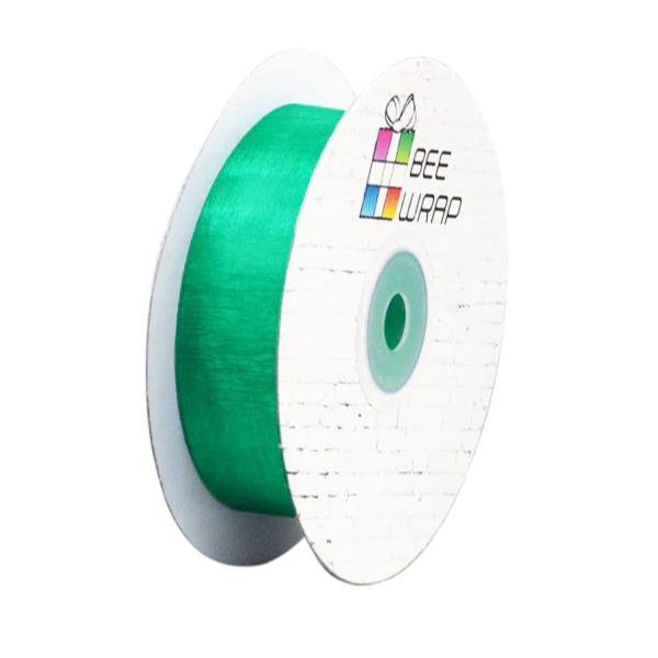 Cut Edge Organza Ribbon 25mm X 50meters Emerald - PackQueen