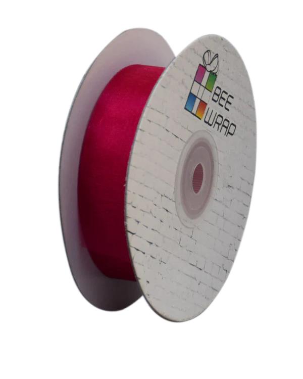 Cut Edge Organza Ribbon 25mm X 50meters Hot Pink - PackQueen