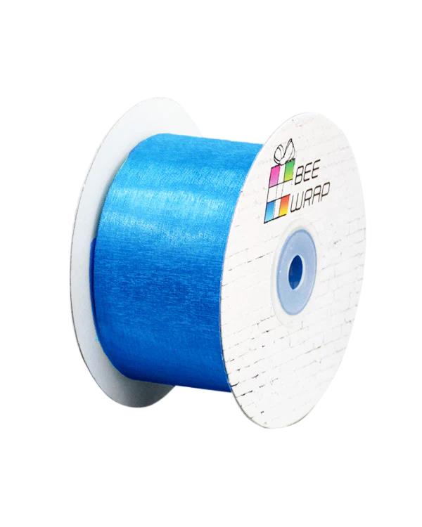 Cut Edge Organza Ribbon 50mm X 50meters Aqua - PackQueen